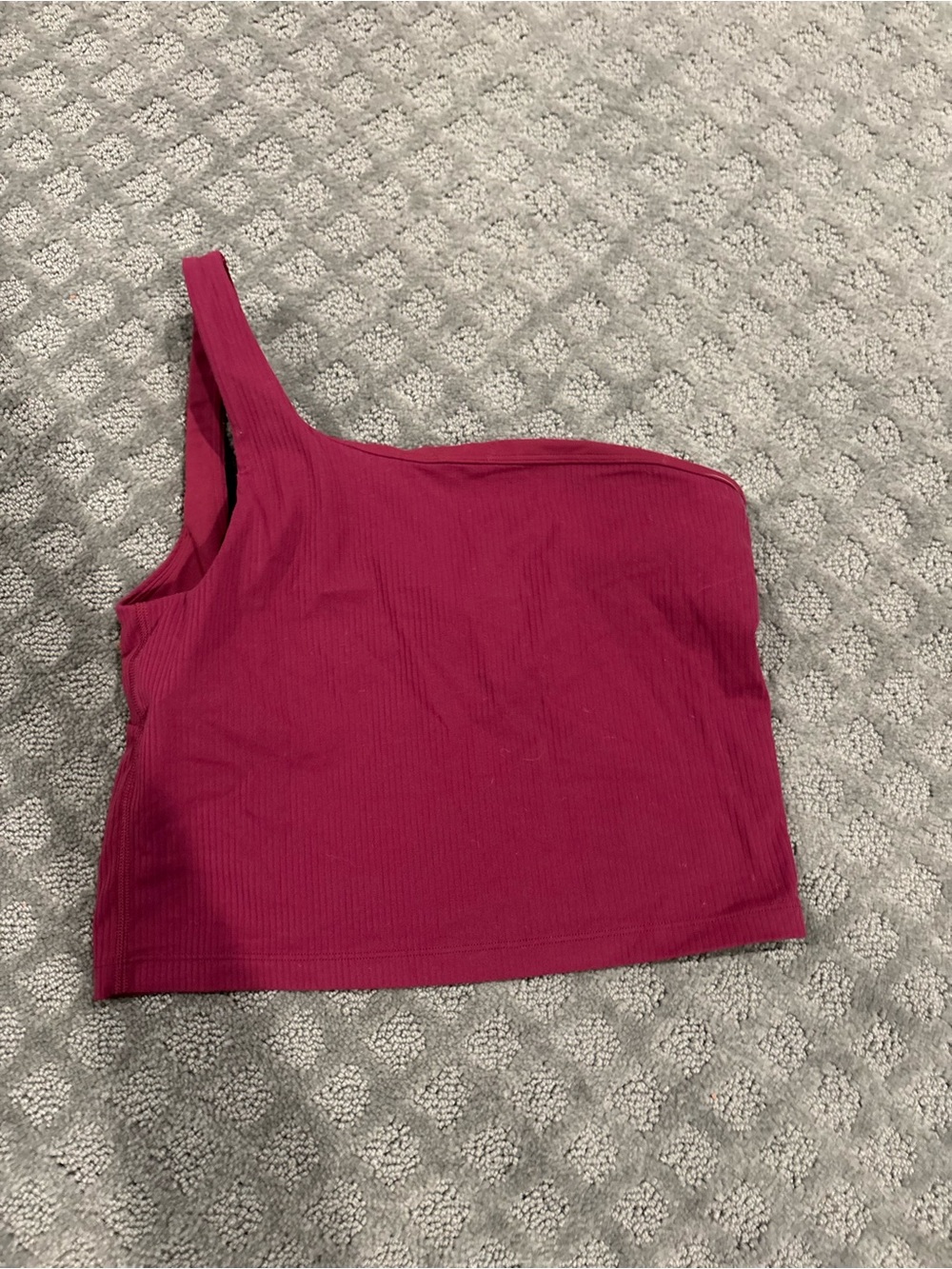 Lululemon One-Shoulder Ribbed Crop Top - Deep Luxe